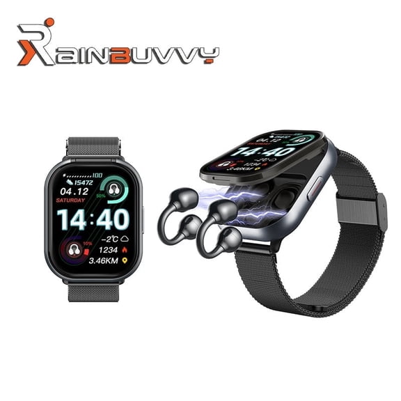 Smart Watch w/ TWS Earbuds, Bluetooth 5.3, 1.3" TFT, Sleep Track, Multi-Sport, IP67, FaceLink App, 20+ Languages, Pedometer, Calorie, Call/SMS Alert, Mag Charge, 230mAh Case