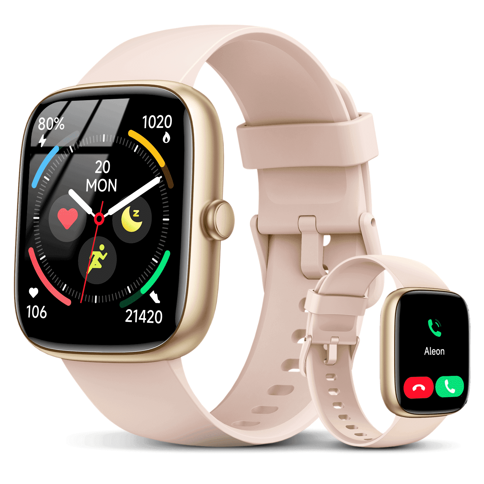 Smart Watches for Men Women (Answer/Make Calls), 1.83" Touchscreen Fitness Watch with 110+ Sport Modes, Fitness Tracker, IP68 Waterproof Smartwatch for Android Ios Pink