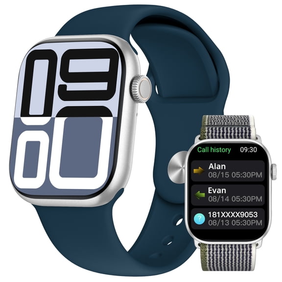 Smart Watches for Android and Iphone, Men Womens Smartwatch with ChatGPT AI Voice Assistant, 2 Straps Answer/Make Calls/Message Reminder, IP68 Waterproof, Sleep Monitor Fitness Watch, Silver