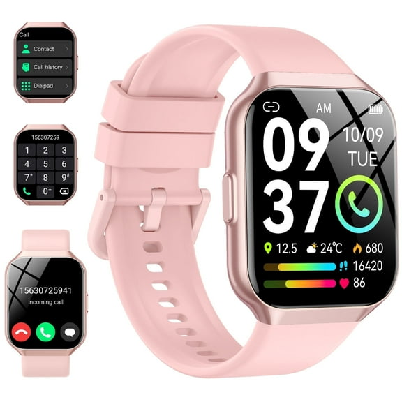 Smart Watches Fits for Android and iPhone, IP68 Waterproof Smartwatch for Women Men 120 Sports Modes 1.96-inch Fitness Tracker, Smart Watch with Bluetooth Call, for Gift Pink