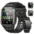 thumbnail image 1 of Tikland Smart Watches for Men Answer/Make Calls 1.91'' HD Rugged Smart Watch Fits for Android and iPhone, Waterproof Fitness Tracker with 100+ Sport Modes, Watches for Men, Black, 1 of 5