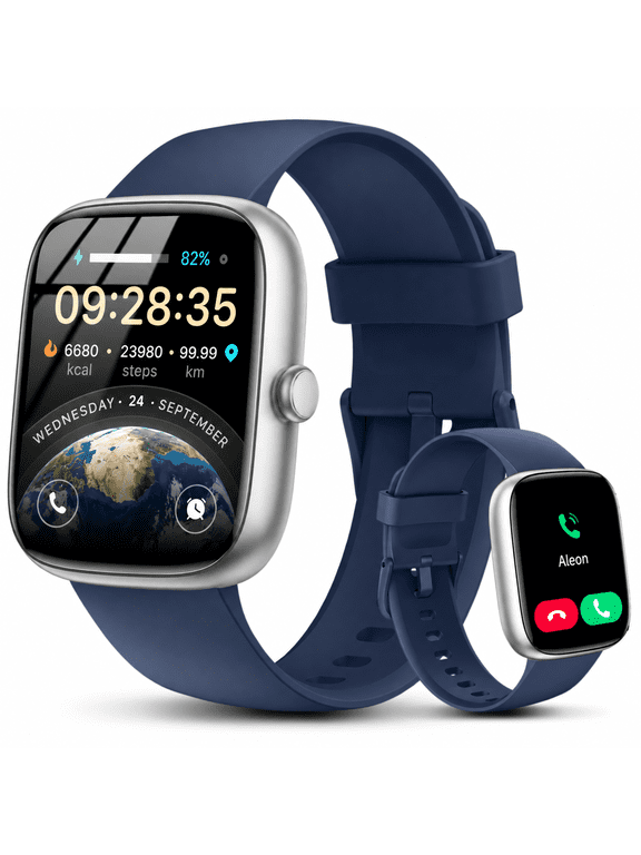 Smart Watches for Men Women (Answer/Make Calls), 1.83" Touchscreen Fitness Watch with 110+ Sport Modes, Fitness Tracker, IP68 Waterproof Smartwatch for Android Ios Blue
