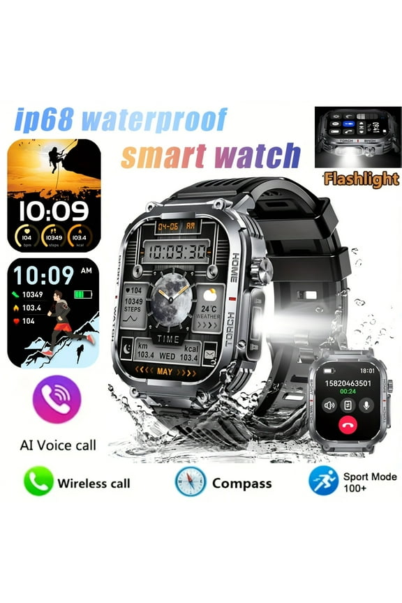 Smart Watches for Men Women, Fitness Tracker with 100+ Sport Modes, 3ATM Waterproof, Sleep Monitor, Call Alerts for iPhone Android, Gifts for Camping Hiking