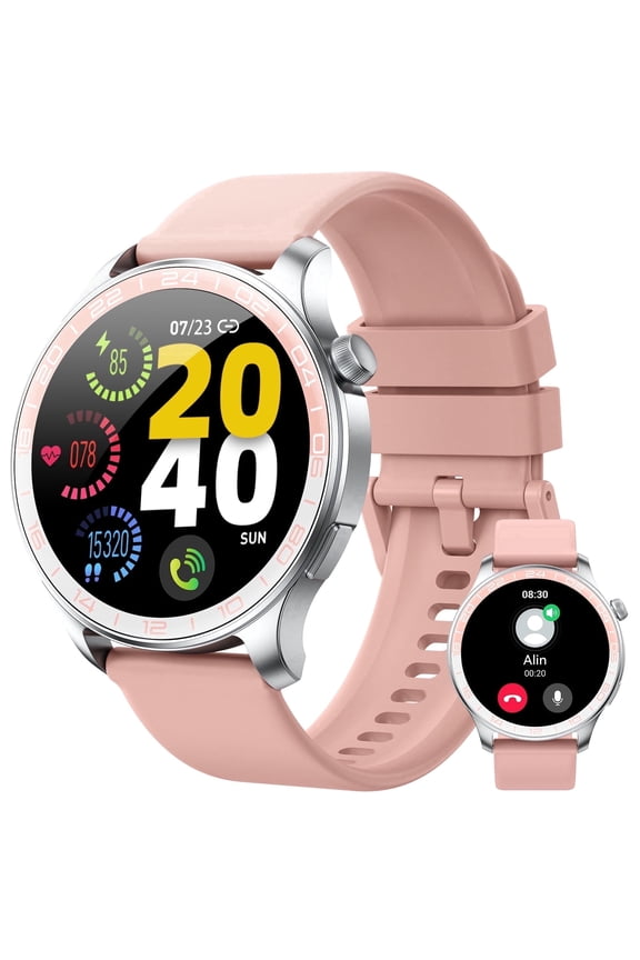 Smart Watches for Women, 1.43'' Amoled HD Round Screen Fitness Trackers with Bluetooth Call (Answer/Make/Text), 100+ Sports Mode, IP68 Waterproof Women Smart Watch for Android Ios