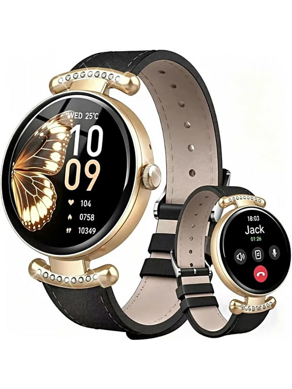 Smart Watches for Women, 1.2'' AMOLED HD Round Screen Fitness Trackers with Bluetooth Call (Answer/Make/Text), 100+ Sports Mode, IP68 Waterproof Women Smart Watch for Android IOS