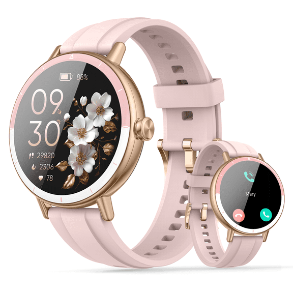 Smart Watches for Women, 1.27" HD Touchscreen Fitness Tracker with Bluetooth Calls, 100+ Sport Modes Ladies Smart Watch, IP68 Waterproof Smartwatch Compatible IOS/Android