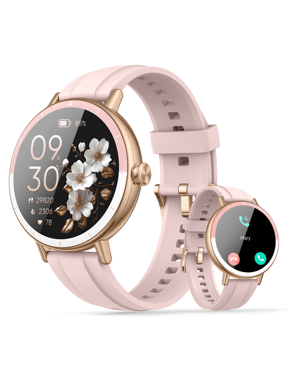 Smart Watches for Women, 1.27" HD Touchscreen Fitness Tracker with Bluetooth Calls, 100+ Sport Modes Ladies Smart Watch, IP68 Waterproof Smartwatch Compatible IOS/Android