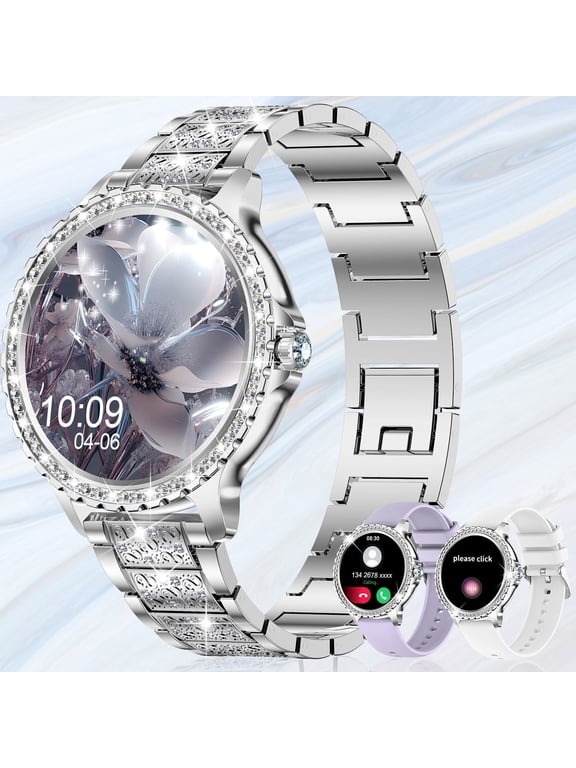 Women's Smartwatch, 1.57'' Bluetooth Fitness Watch, Waterproof, Heart Rate & Sleep Monitoring for Android/iOS