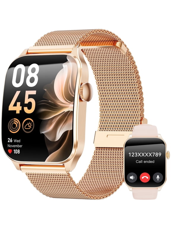 Smart Watches for Women, 2026 New AI Smartwatch Fits for Android & Iphone Devices, 1.93" AMOLED Fitness Watch, Smartwatch with Bluetooth Call/Message Reminder/120 Sport Models, Ideal Gift, Gold