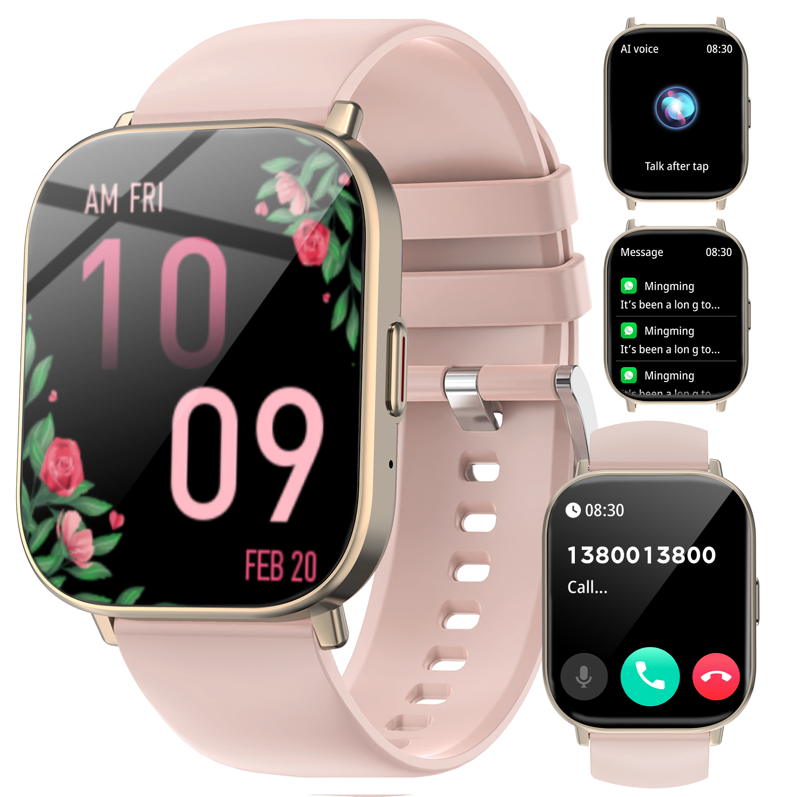 Smart Watches for Women(Make/Answer Call) with Diamond2.1" AMOLED Small Screen Fitness Tracker