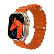 Smart Watches for Women Men, OWLCE 2.08 Big Screen Smartwatch S8 Ultra Max Smartwatch NFC Series 8 with Heart Rate Monitor Blood pressure monitor Blood oxygen monitor Sleep Monitor (Orange)