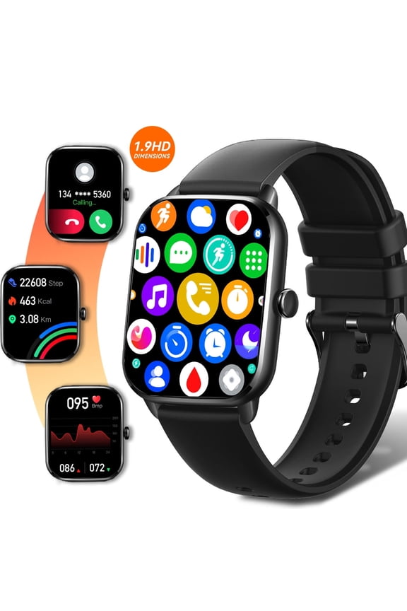 Smart Watches for Men/Women (Answer/Make Calls), 1.9”Large HD Screen Business Smart Watch Waterproof Fitness Tracker Watch