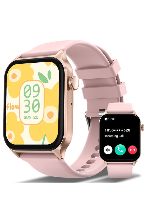 Smart Watches for Women, 4.6CM'' Outdoor Digital Fitness Watch with Multi-Function for Fitness, Daily Use, Compatible with IOS & Android-Pink