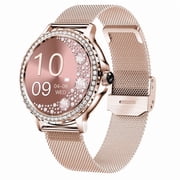 Smart Watches for Women Answer/Make Call with Diamonds, 1.3 HD Screen Bluetooth Smartwatch for Android iOS Phones, IP68 Waterproof Fitness Activity