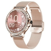 Smart Watches for Women Answer/Make Call with Diamonds, 1.3 HD Screen Bluetooth Smartwatch for Android iOS Phones, IP68 Waterproof Fitness Activity