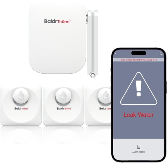 Smart Water Leak Detector Wireless Wi-Fi Sensor for Home with Real-time Email/APP Alerts, 100dB Local Alarm, Suitable Kitchen, Basement, 3 Sensors
