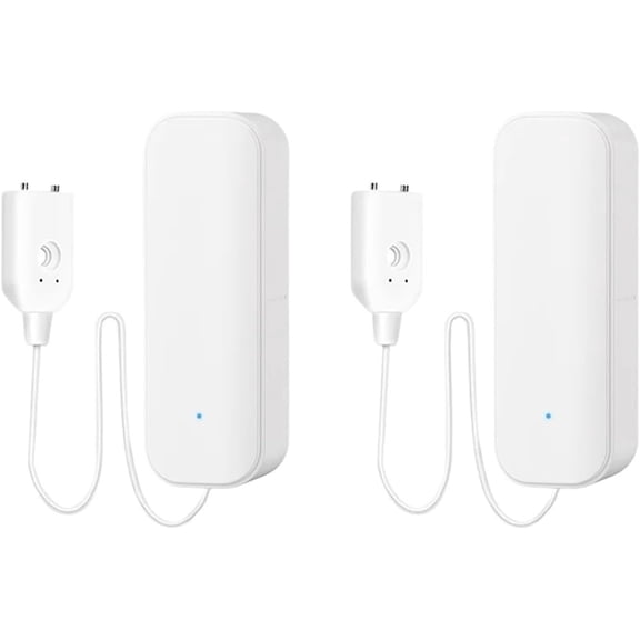 Smart Water Leak Detector with WiFi App Alerts for Home & Basement, Flood Alarm Sensor White