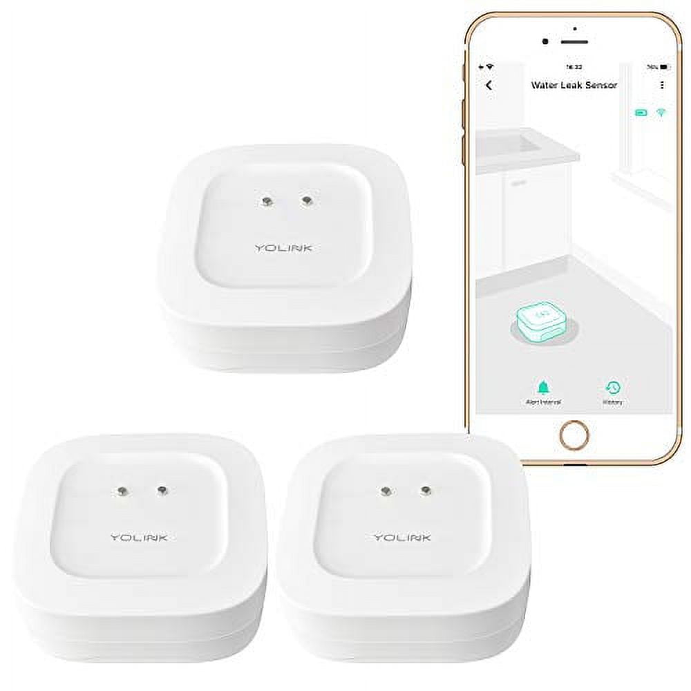 YoLink 3 Pack Smart Water Leak Sensor, Wireless LongRange Detector