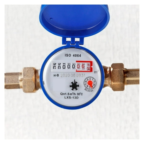 Smart Water Meter Digital Display Pointer Flow Measuring Instruments Home Measuring Tools With Copper Fittings ,Durable Construction