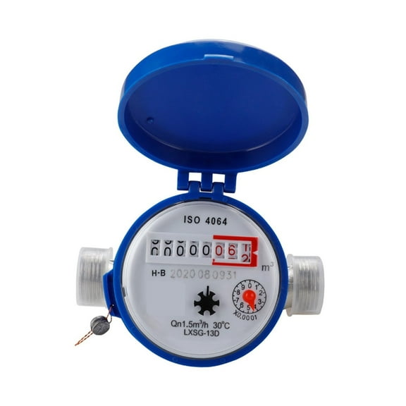 Smart Water Meter Mechanical Rotary Wing E-Type Digital Display Pointer Counter Cold Water Meter Measuring Tools ,Corrosion Resistance