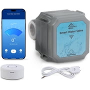 Smart Water Monitor & Automatic Shutoff Valve with Leak Detection, WiFi App Control, and Timer for 3/4" Pipe - Home Water Safety System