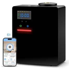 Smart Waterless Cold Air Essential Oil Diffuser, HVAC Connect & App Control, Black