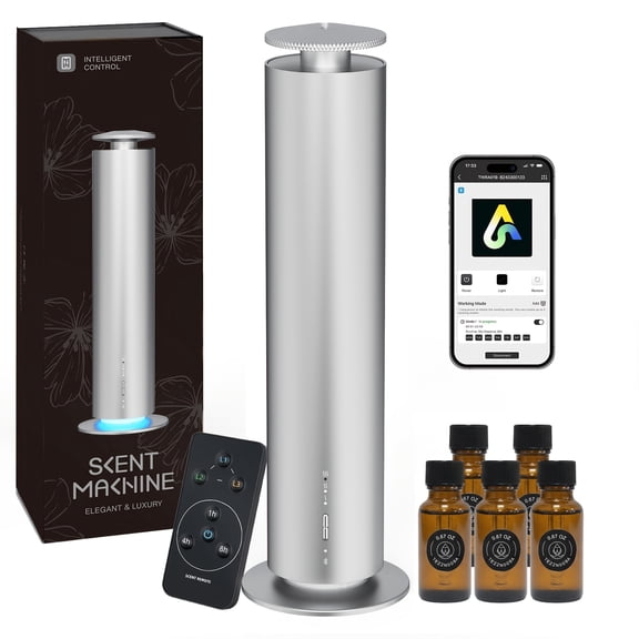 EchoNexus Smart Waterless Scent Diffuser for Home and Office,Essential Oil Diffuser for Odor Elimination,Quiet Operation,Fragrance Adjustment with Remote Control