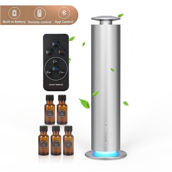 EchoNexus Smart Waterless Scent Diffuser for Home and Office,Essential Oil Diffuser for Odor Elimination,Quiet Operation,Fragrance Adjustment with Remote Control