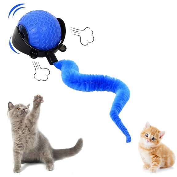 The Smart Wave Chase Ball, Pet Ball with Obstacle Sensors, Adaptive Speed Modes, USB Recharge, Long Runtime and Hunting Instinct Activation for Indoor Cats & Small Dogs