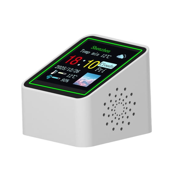 Smart Weather Clock Smart Weather Clock Digital Alarm Clock with WiFi Auto Time Sync Temperature Humidity Display for Bedroom Living Room Office