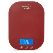 Smart Weigh Red Digital Kitchen Scale for Cooking, Weight Loss, Calorie Tracking, Baking, Food Portion Control, and Meal Prep - Accurate Measurements in Grams and Ounces
