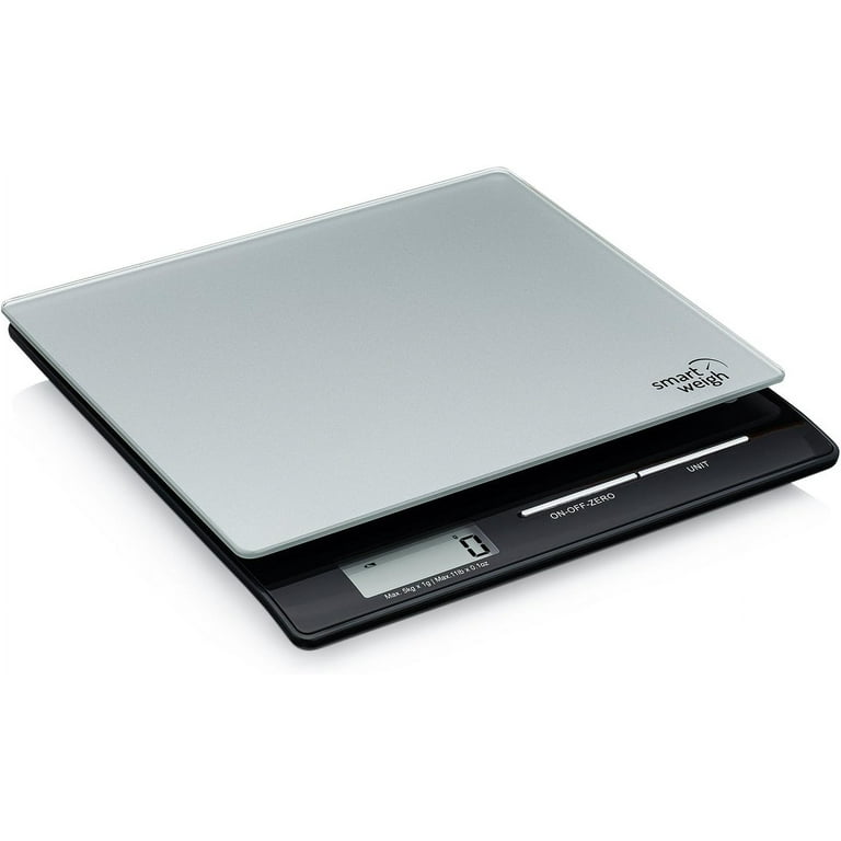 Smart Weigh Professional USPS Postal Scale with Tempered Glass Platform Multiple Weighing Modes and Tare Function Silver Shipping Scale Platform