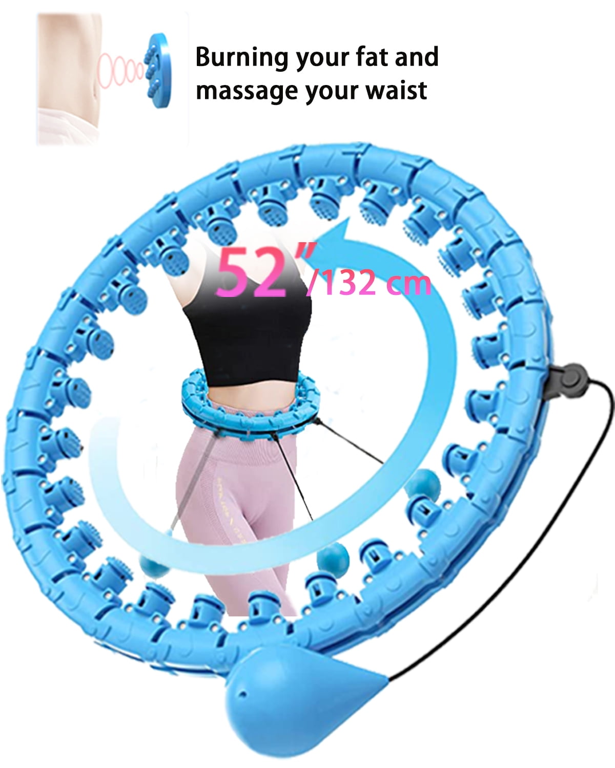 Smart Weighted Hoop for Adults Kids，24 Sections Detachable Adjustable