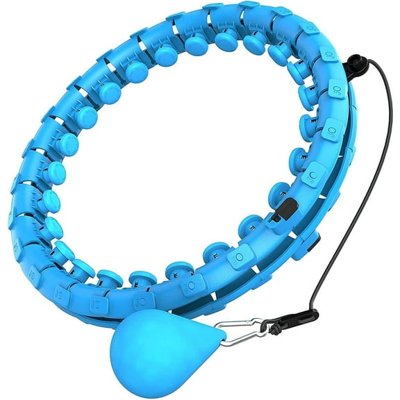 Smart Weighted Hula Circle Fithoop for Adults Women Weight Loos Waste Waist Trainers 24 Detachable Knots Adjustable 2 in 1 Exercise Infinity Fit Hoop Fitness Massage Abdomen Fithoop for Beginners