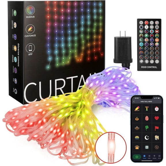 Smart Wi-Fi Curtain Lights App-Controlled Fairy String Lights 540 LED 5FT x 6.9FT for Bedroom Window Party Holiday Decorations Works wih Alexa/Google Assistant