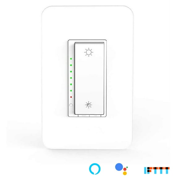 Smart Wi-Fi Dimmer Switch, Dim Lighting from Anywhere, in-Wall, Single Pole No Hub Required, Compatible with Alexa and Google Assistant