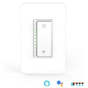 Smart Wi-Fi Dimmer Switch, Dim Lighting from Anywhere, in-Wall, Single Pole No Hub Required, Compatible with Alexa and Google Assistant