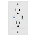 thumbnail image 1 of Smart Wi-Fi  In Wall Outlet one USB Port 2 independent Sockets Work with Alexa, Google Assistant, App Control, 1 of 8
