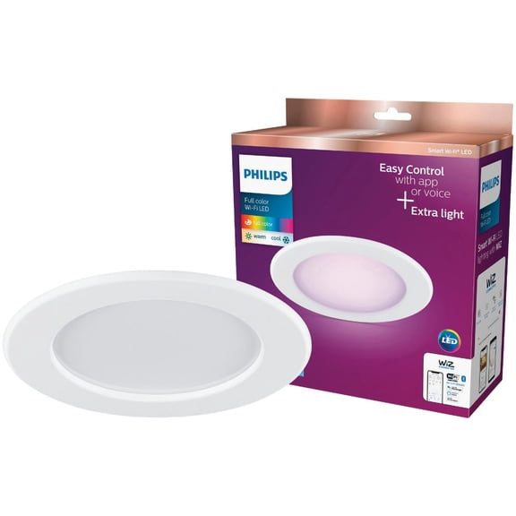 Philips Lighting LED Master Smart Wi-Fi Recessed Downlight - LED, Multicolor, White Residential Use, Standard Application