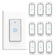 Smart Wi-Fi Light Switch, Single Pole Switch,Wireless Smartphone Remote Control Wall Light Switch, Compatible with Smart Life App Android IOS from Anywhere, Timing Function No Hub Required