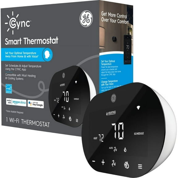 Smart Wi-Fi Programmable Thermostat (White) - Compatible with Alexa/Google Home, Energy Efficient