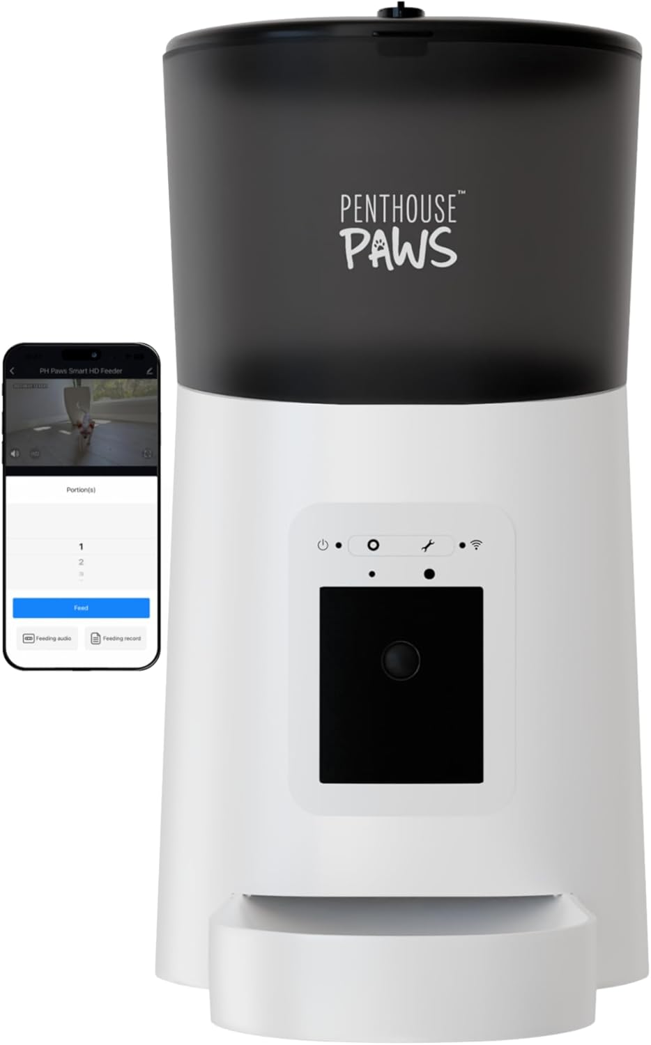 Smart WiFi Automatic Cat & Dog Feeder with Camera, 6L Easy Clean, App