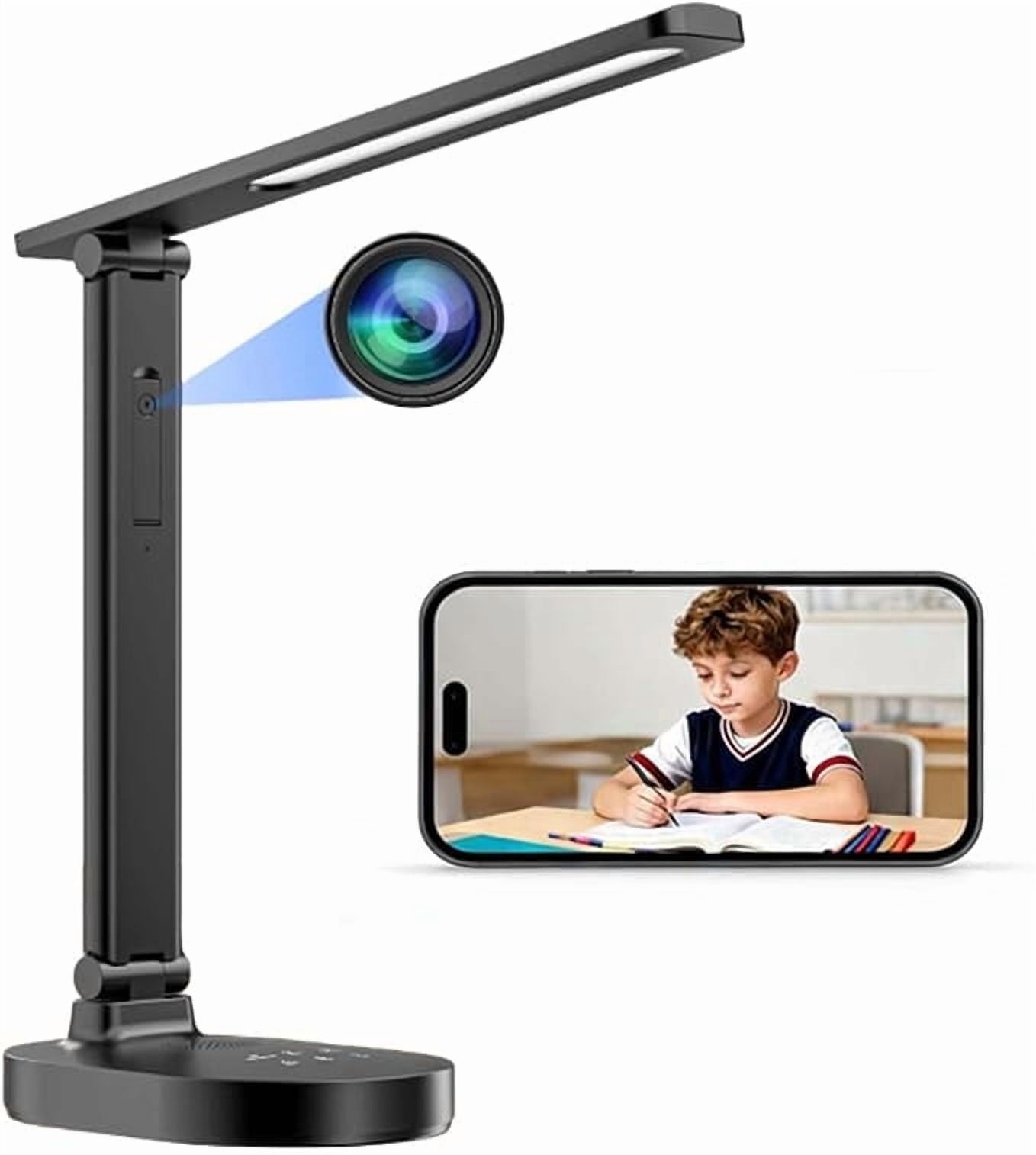 Smart WiFi Baby Monitor with Camera, Eye-Care Desk Lamp with 5 Brightness, Baby Monitors 2k HD, 2-Way Talk, 2.4 GHz Motion Detection Indoor Camera for Baby/Elderly/Pet