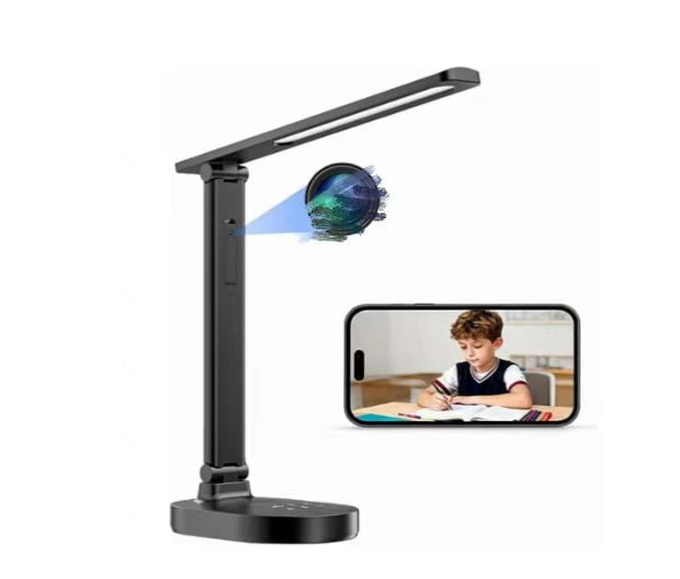 Smart WiFi Baby Monitor with Camera, Eye-Care Desk Lamp with 5 Brightness, Baby Monitors 2k HD, 2-Way Talk, 2.4 GHz Motion Detection Indoor Camera for Baby/Elderly/Pet