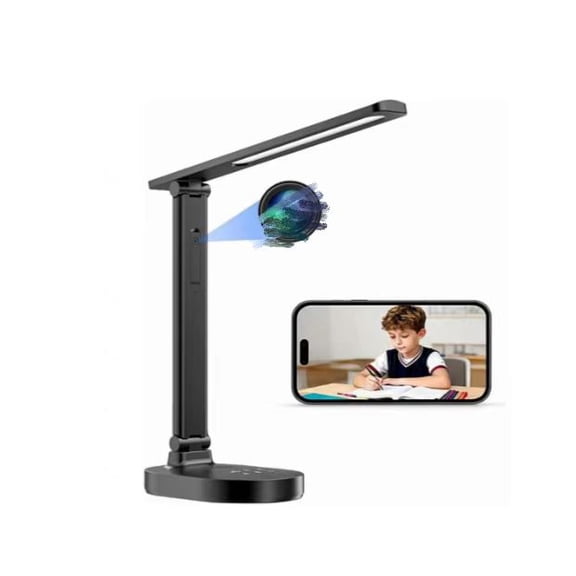 Smart WiFi Baby Monitor with Camera, Eye-Care Desk Lamp with 5 Brightness, Baby Monitors 2k HD, 2-Way Talk, 2.4 GHz Motion Detection Indoor Camera for Baby/Elderly/Pet