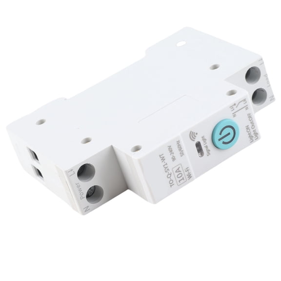 Smart WiFi Circuit Breaker Switch, 10A 1P+N, Remote Control Module for Home Automation, 3.2" x 2.7" x 0.7" / 82x68x18mm