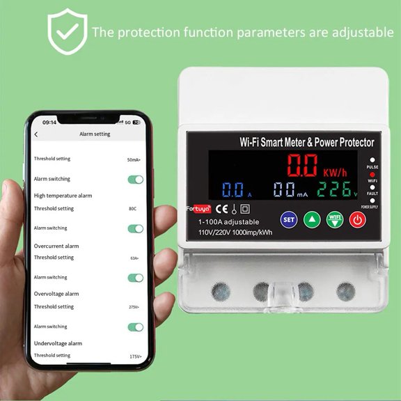 Smart WiFi Circuit Breaker for Home Use Remote Control Real Time Monitoring and Customizable Safety Settings 100A