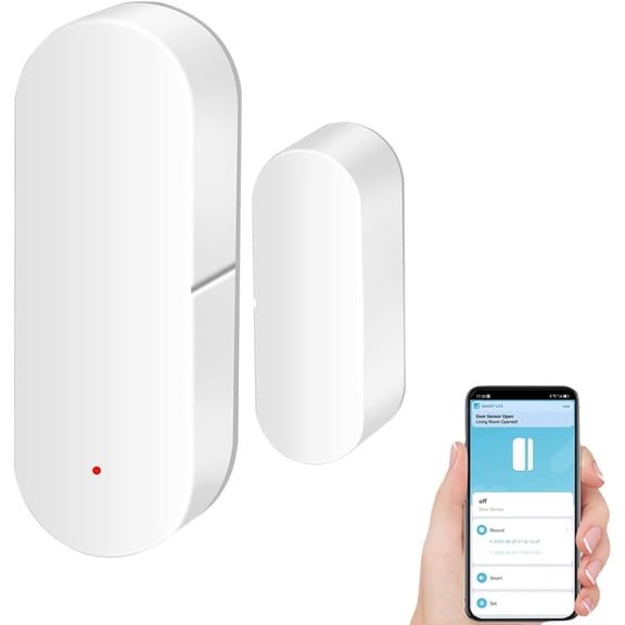 Smart WiFi Door/Window Sensor | Tuya Smart Alarm, Wireless Entry Detector with Real-Time Alerts, Compatible with Alexa/Google Home, No Hub Required (1Pack)