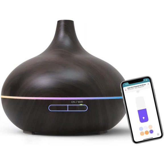 Smart WiFi Essential Oil Diffuser Works with Apple HomeKit & Alexa Ultrasonic Aromatherapy Diffuser & Mist Humidifier with Voice & APP Remote Control Schedule & Timer RGB Light