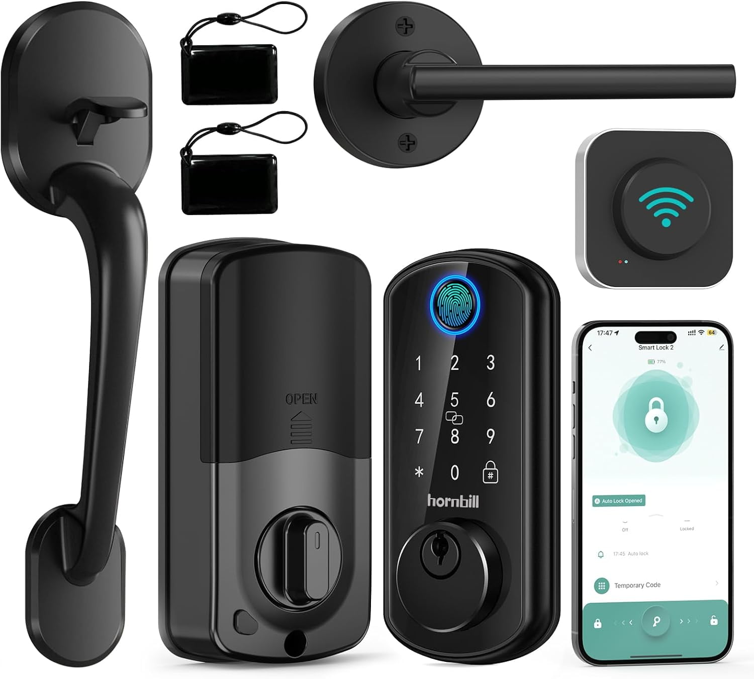 Buy Smart Door Lock Handle Sets Keyless - Nutomo Fingerprint Deadbolt - View #11